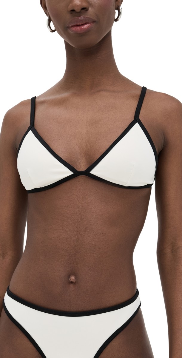 Good American Compression Perfect Fit Bikini Top Cloud White
