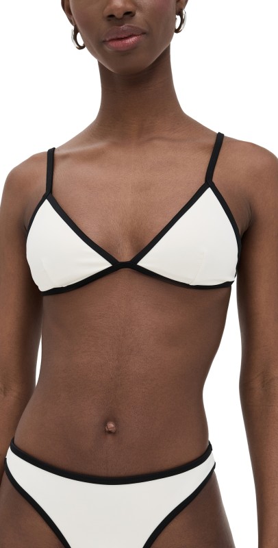 Good American Compression Perfect Fit Bikini Top Cloud White