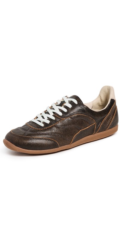 Dolce Vita Laini Sneakers Brown Distressed Leather