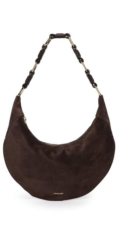 ANINE BING Kate Hobo Bag Dark Brow