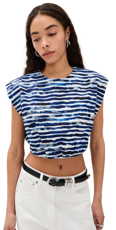 A. L.C. Billie Top Navy Stripe