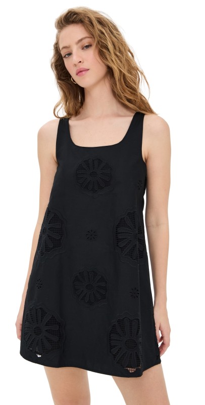 ALIGNE Belle Broderie Mini Dress Black