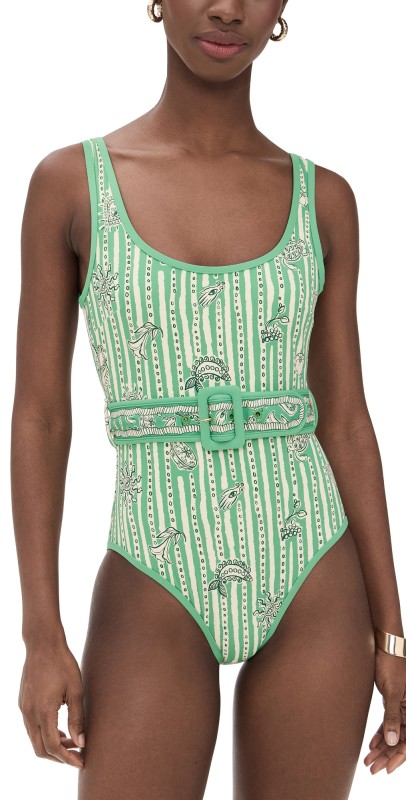 ALÉMAIS Lula Belted One Piece Stripe
