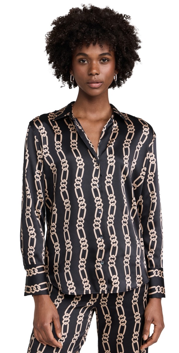 RAILS Ledger Blouse Black Gold Link
