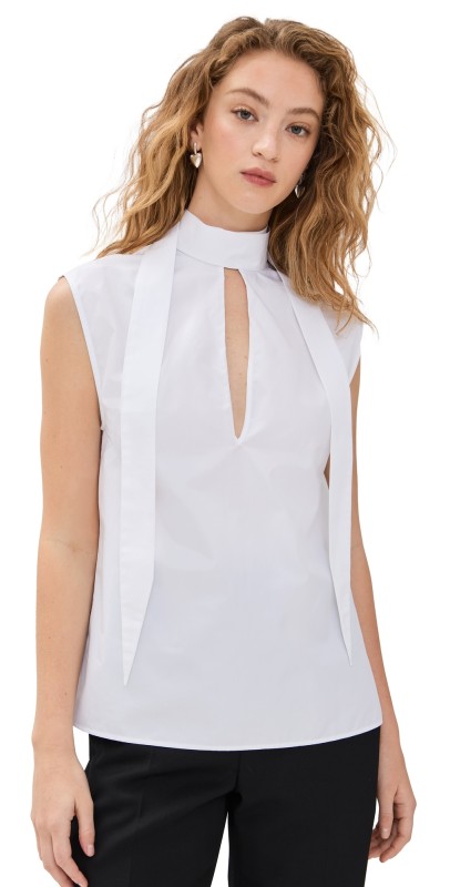 Bite Studios Cotton Scarf Top White