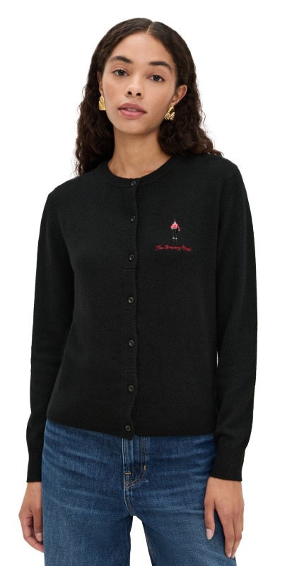 Lingua Franca Bowery Boy Cashmere Cardigan Black