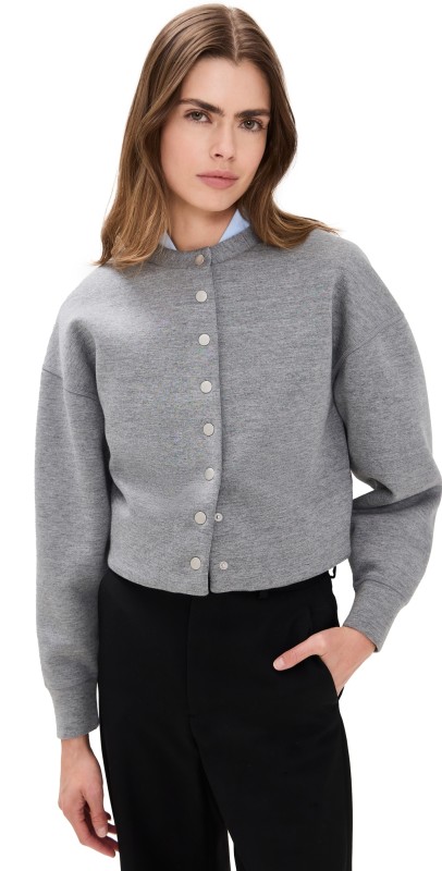 rag & bone Abby Scuba Cardigan Hthrgry