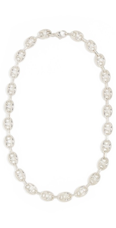 Zoe Chicco Sterling Silver Large Puffed Mariner Chain Necklace Sterling Silver