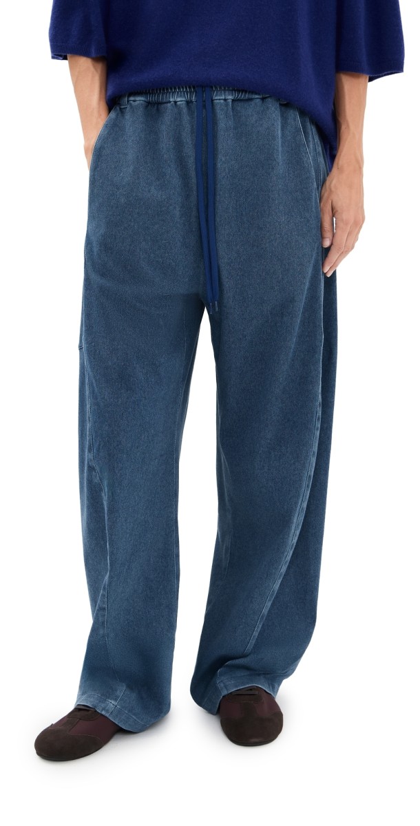 Tibi Petite Stretch Denim Knit Winslow Pants Classic Wash
