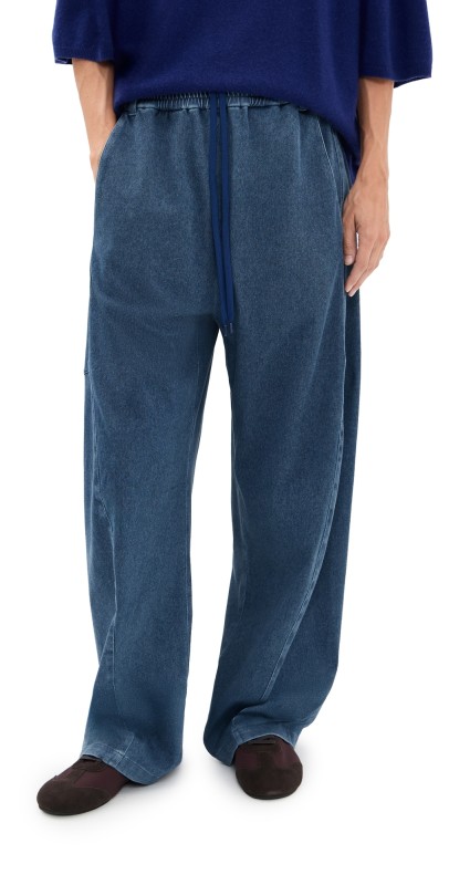 Tibi Petite Stretch Denim Knit Winslow Pants Classic Wash