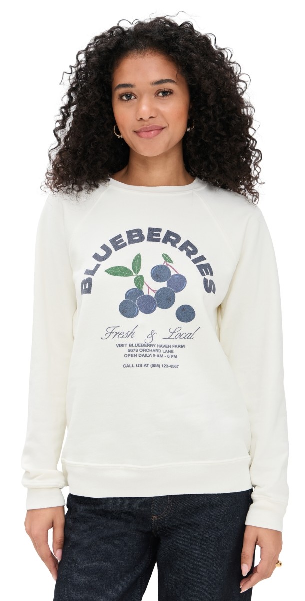 Original Retro Brand Blueberries Sweatshirt Antique White