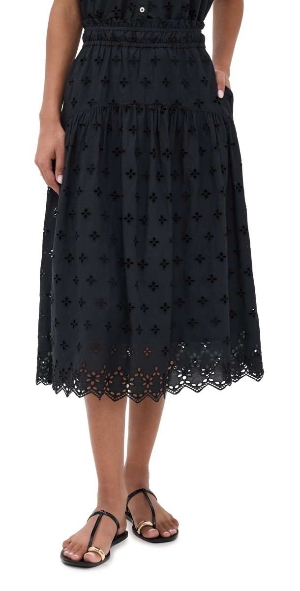 Marea Louisa Skirt Black Eyelet