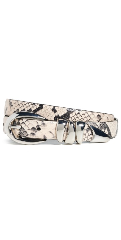 Madewell Triple Metal Keeper Snake Print Belt True Black Multi Snake