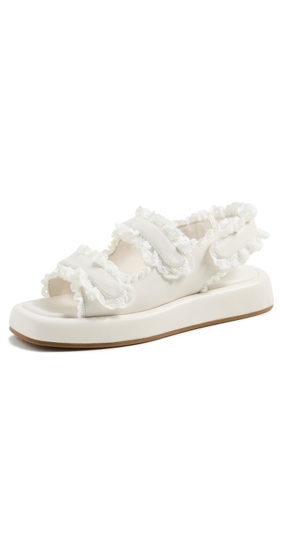 Loeffler Randall Blaise Two Band Platform Sandals White