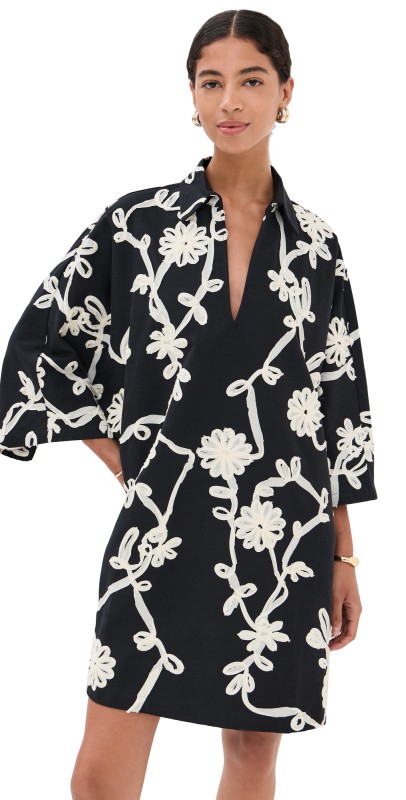 La Vie Style House Black + White Ribbon Floral Mini Everyda Black/Whit