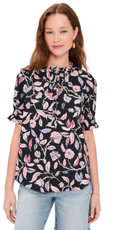 Apiece Apart Los Altos Top GARDEN FLORAL MIDNIGHT