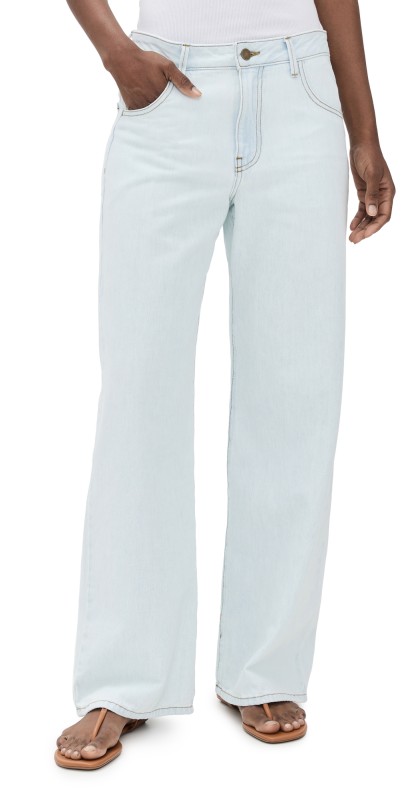 Enza Costa Slouchy Straight Jeans Bleach