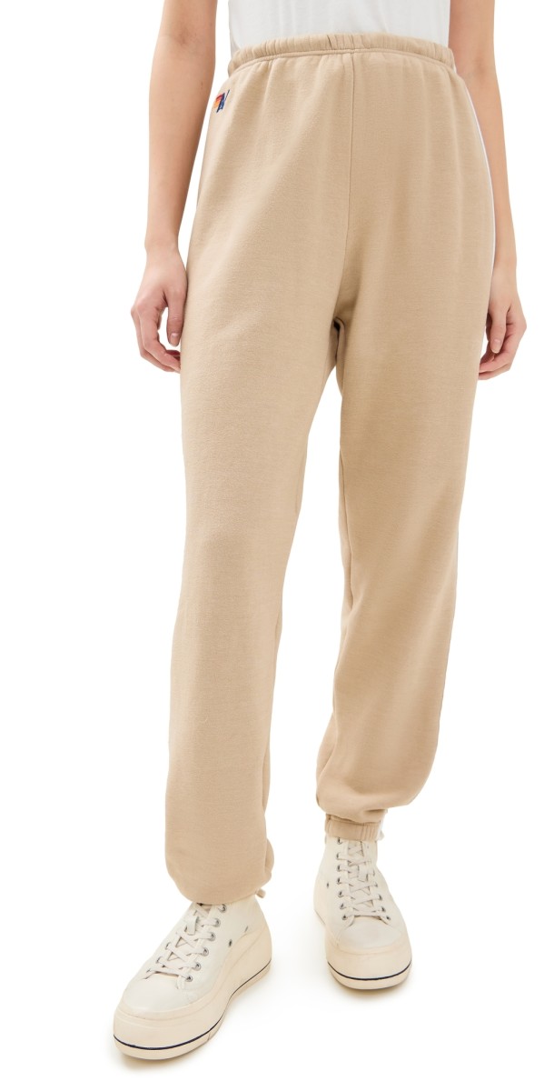 Aviator Nation 5 Stripe Sweatpants Sand/White Grey
