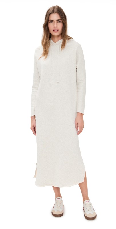 Frank & Eileen James Hooded Cape Dress Heather White Melange