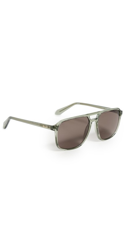 Quay On The Fly Large Sunglasses Moss/Brow
