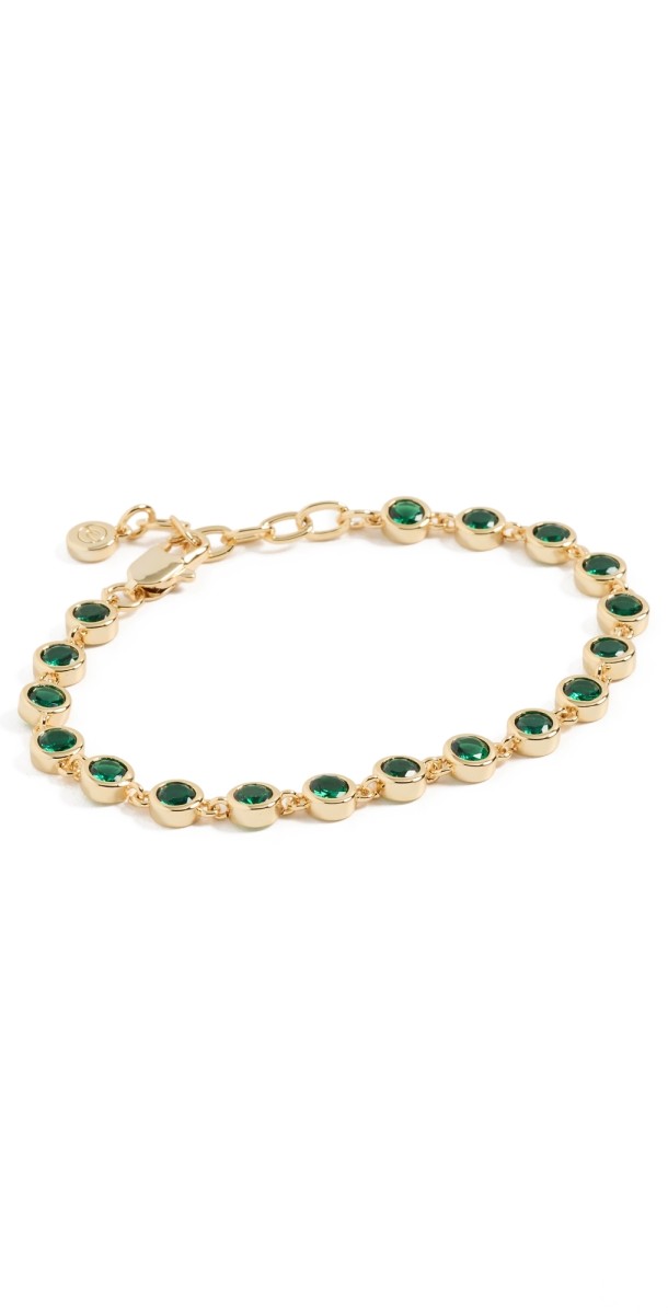 Ettika Crystal 18k Gold Plated Link Bracelet Gr