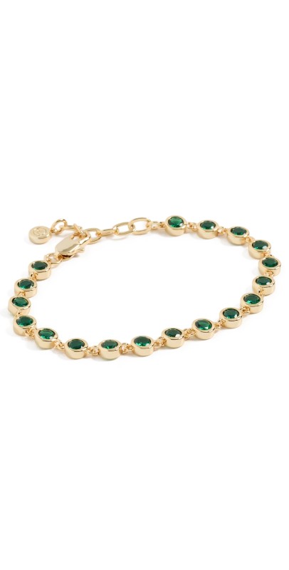 Ettika Crystal 18k Gold Plated Link Bracelet Gr