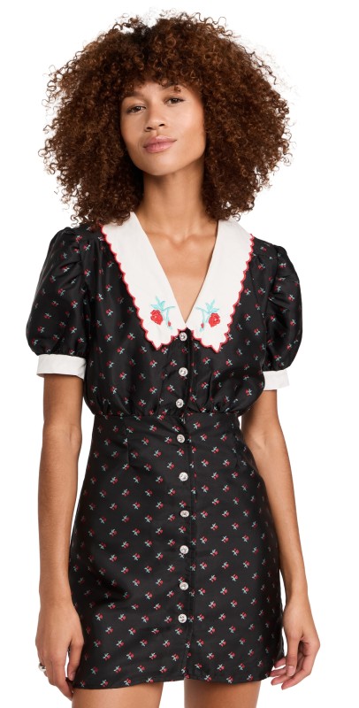 Sister Jane Courtney Jacquard Mini Dress Black