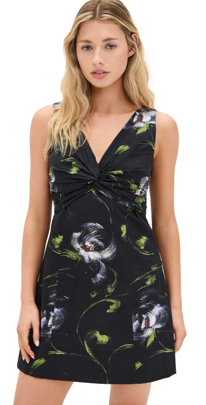 Tanya Taylor Harper Dress Black/Periwinkle Multi