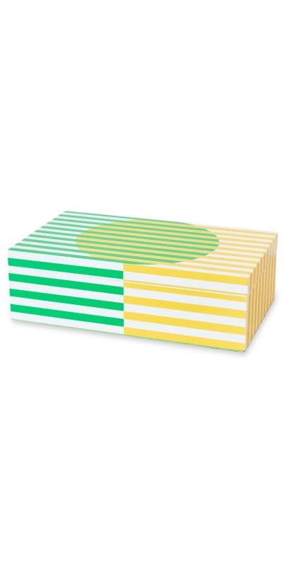 Jonathan Adler Copenhagen Medium Lacquer Box Yellow/Gr