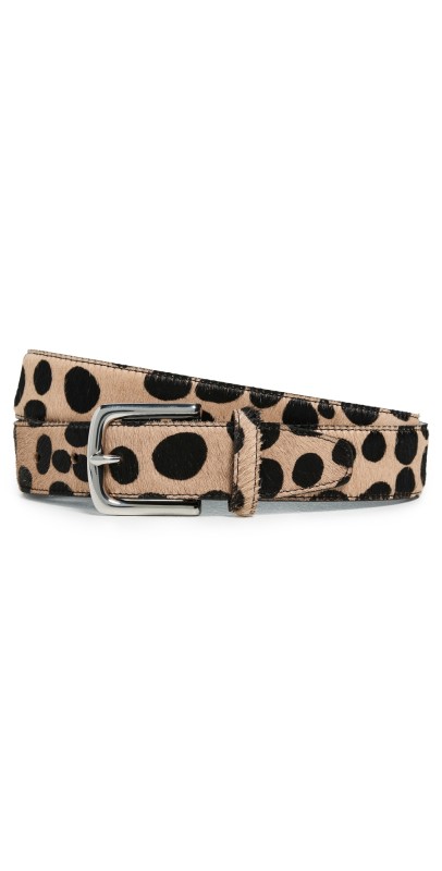 Tibi Classic Pony Hair Leather Belt Leopard