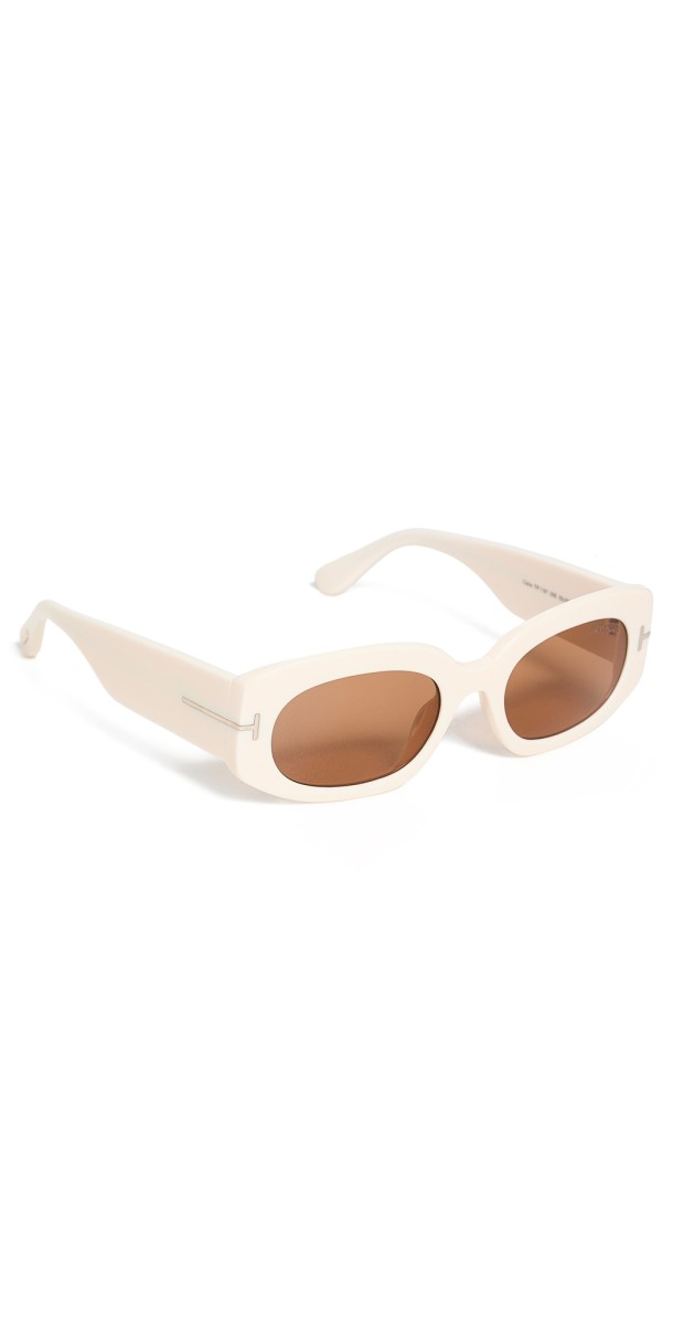 Tom Ford Cielle Sunglasses Ivory/Brow