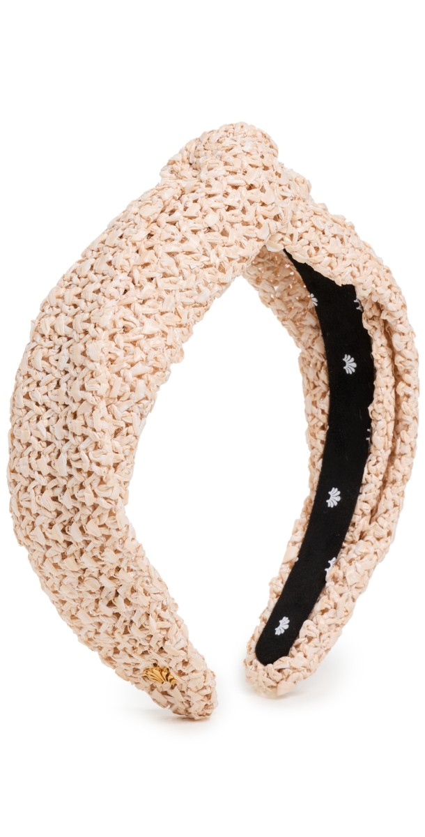 Lele Sadoughi Greta Raffia Headband White Wash