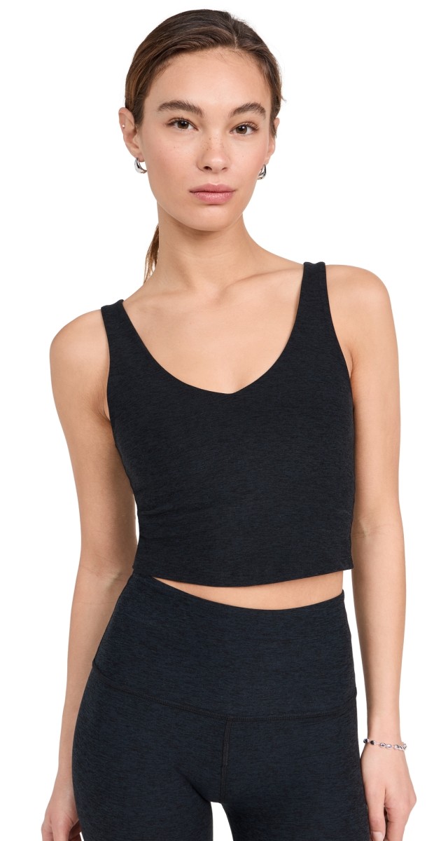Beyond Yoga Spacedye Good Day Cropped Tank Darkest Night