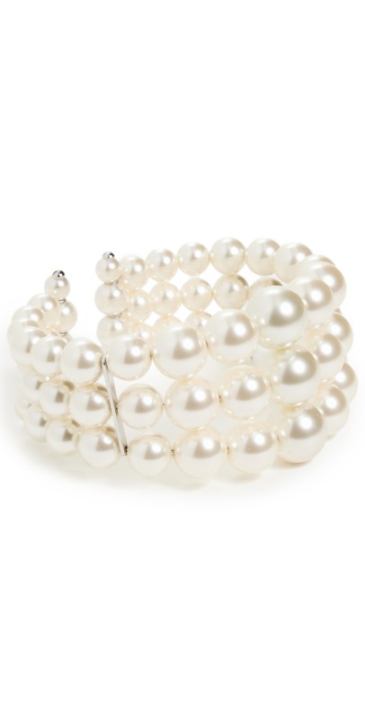 Lele Sadoughi Graduated Pearl Bracelet Pearl 100