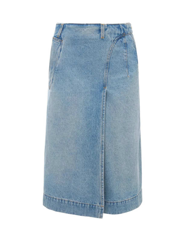 Denim Wrap Detail Skirt