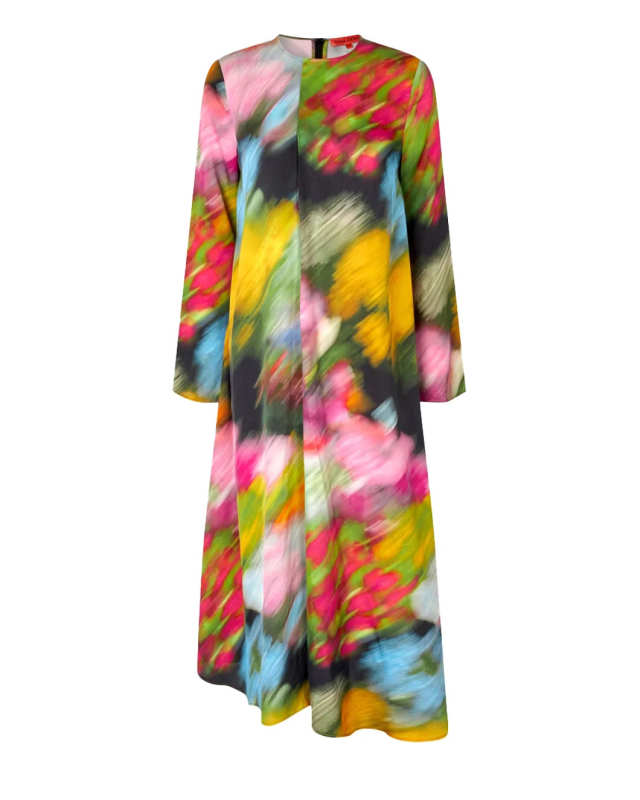 Draped Asymmetric Midi Dress