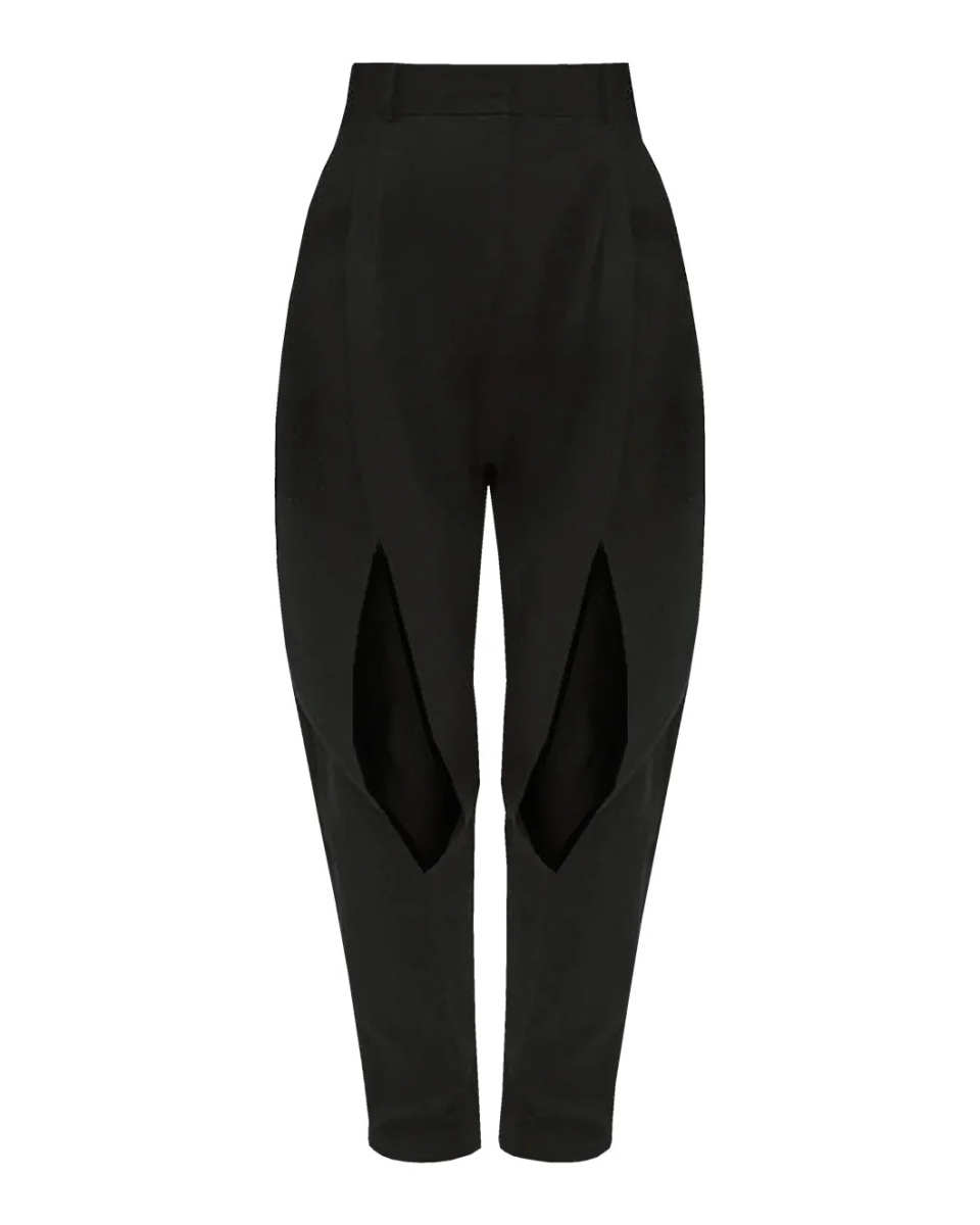 Pants with Vertical Slit Knees