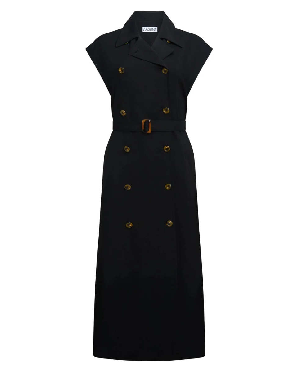 Trench Dress in Stretch Crepe