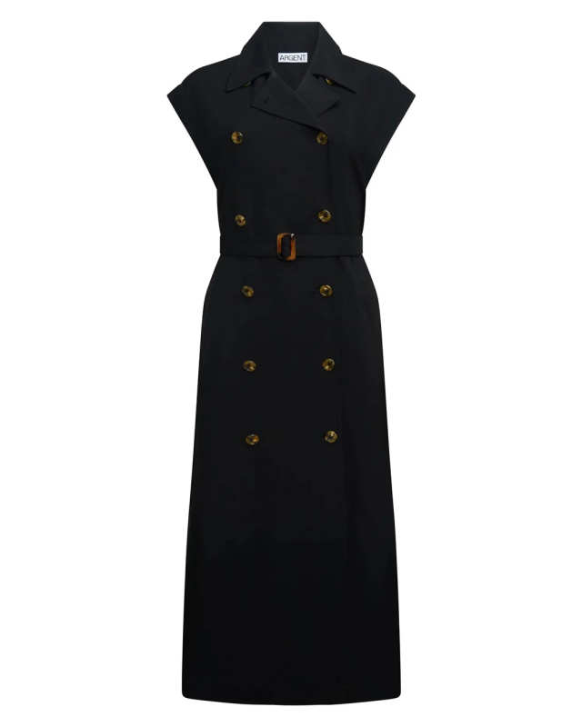 Trench Dress in Stretch Crepe