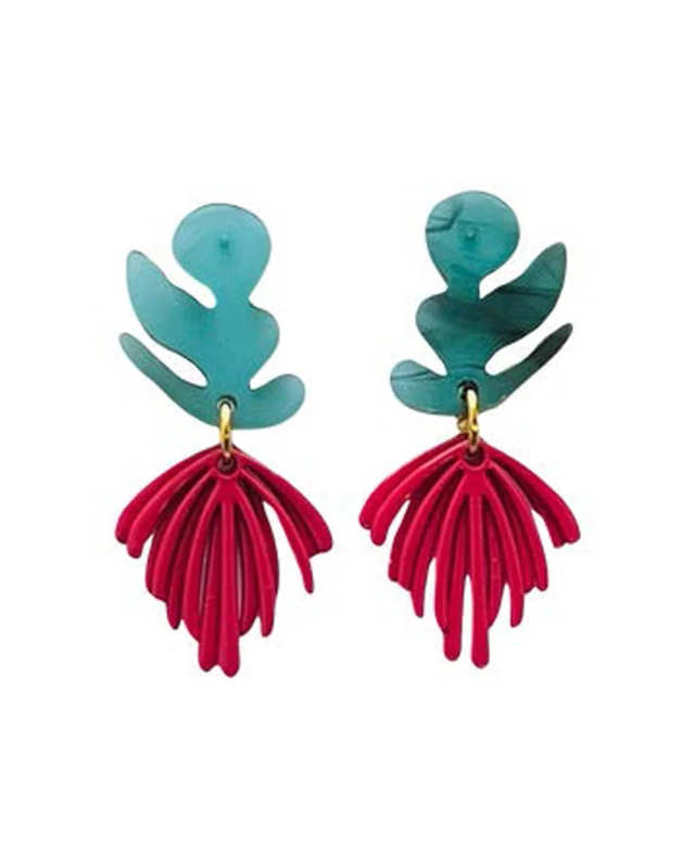 Matisse Earrings Turquoise/Hot Pink