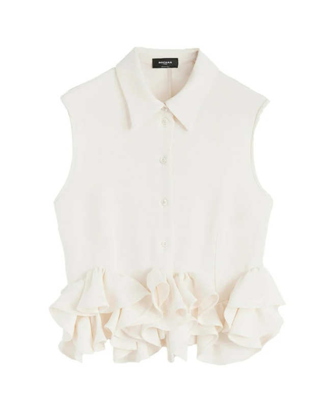 Ruffled Cropped Shirt