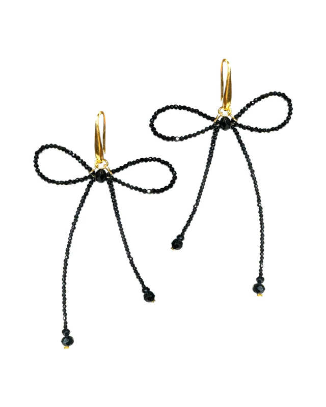 Gem Stone Bow Earrings
