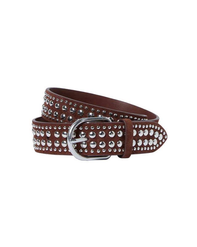 Isaac Espresso/Silver Studded Belt