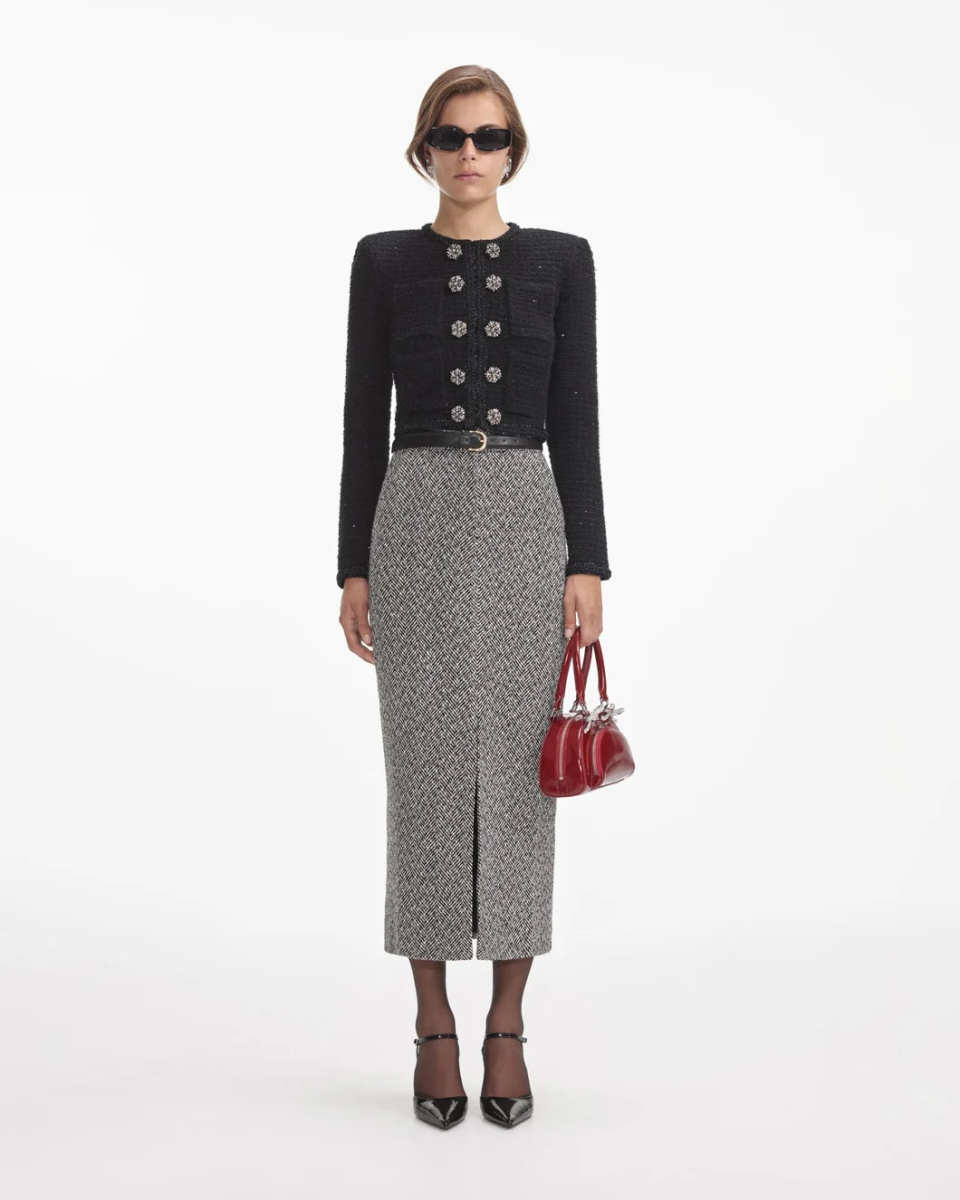 Black Textured Knit Jacket