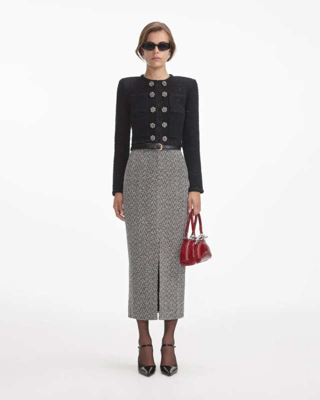 Black Textured Knit Jacket
