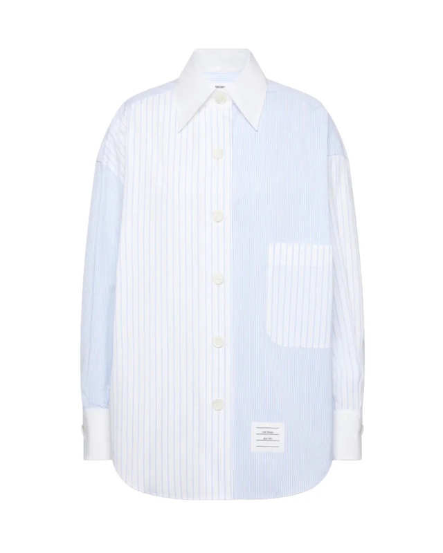 Poplin Pinstripe Funmix Micro University Striped Supersized Long Sleeve Shirt