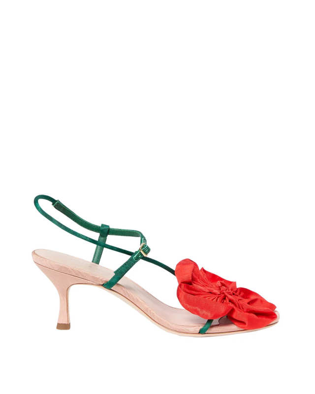 Frank Red/Green Moiré Flower Sandal