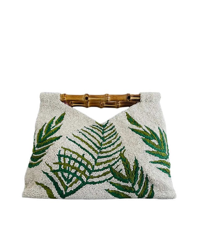 Beaded Leaf Bamboo Handle Purs