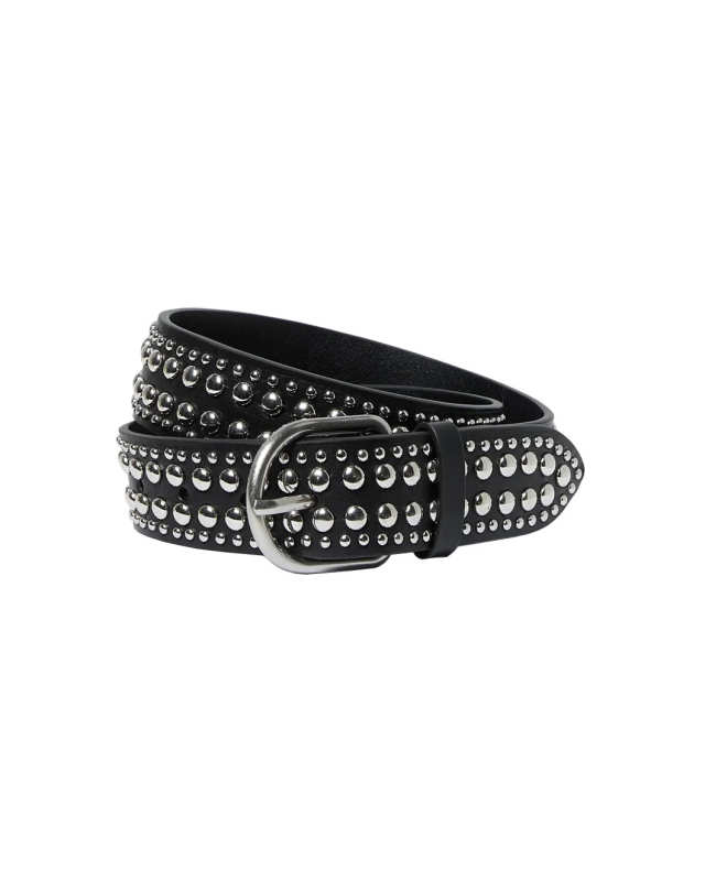 Isaac Black/Silver Studded Belt Black Silver