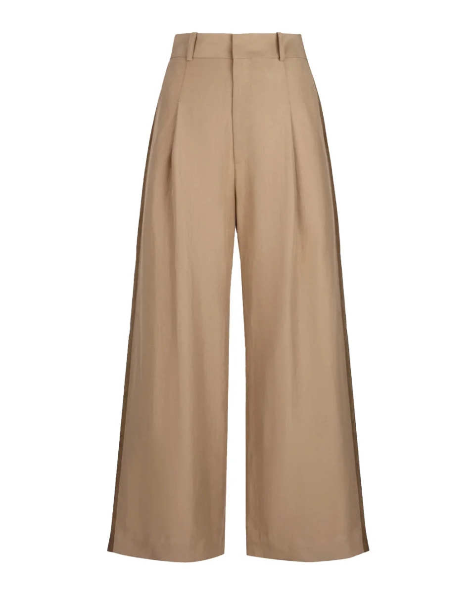 Tux Stripe Crop Pleated Trouser